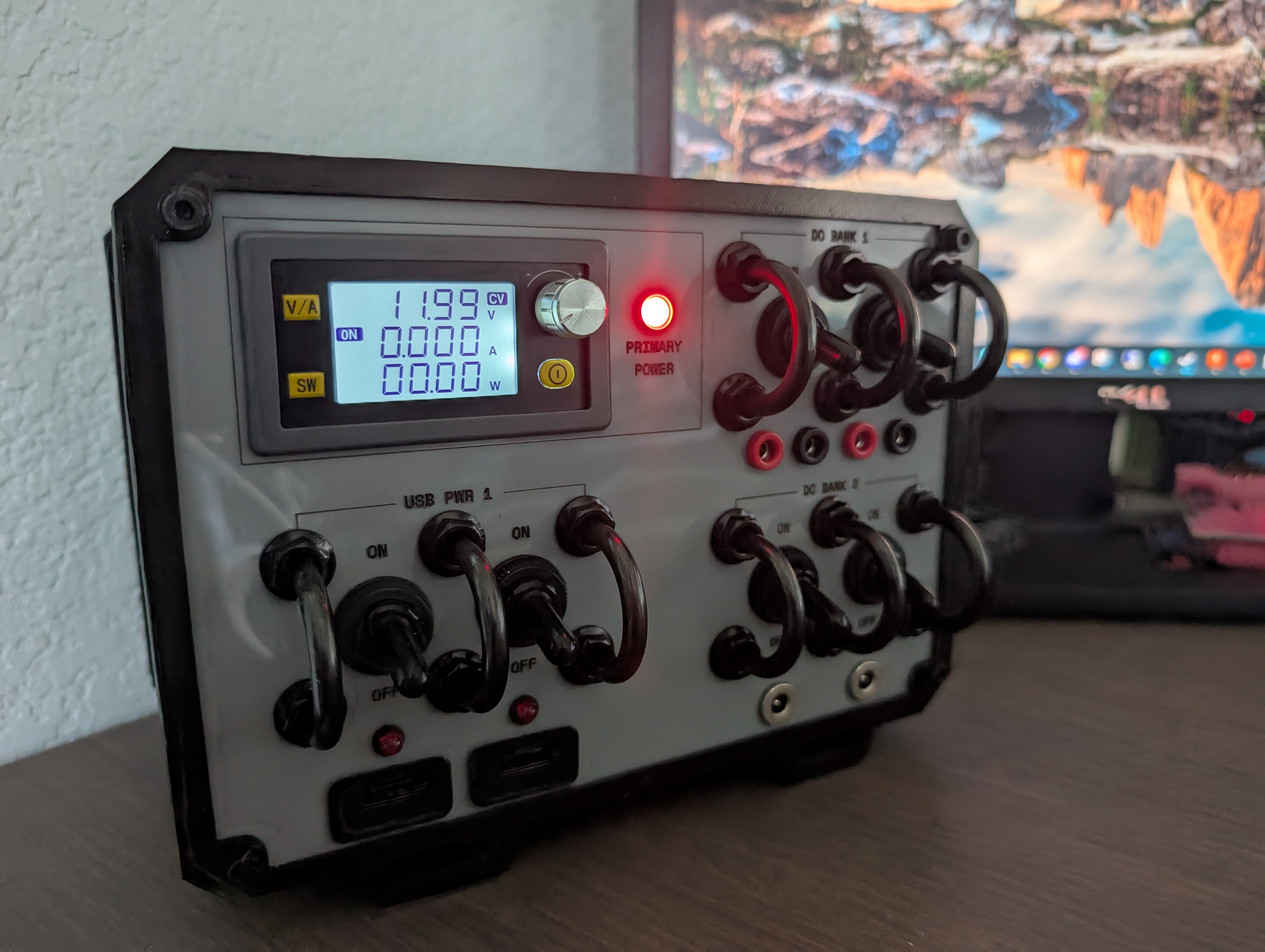 Desktop power supply in the style of Apollo capsule